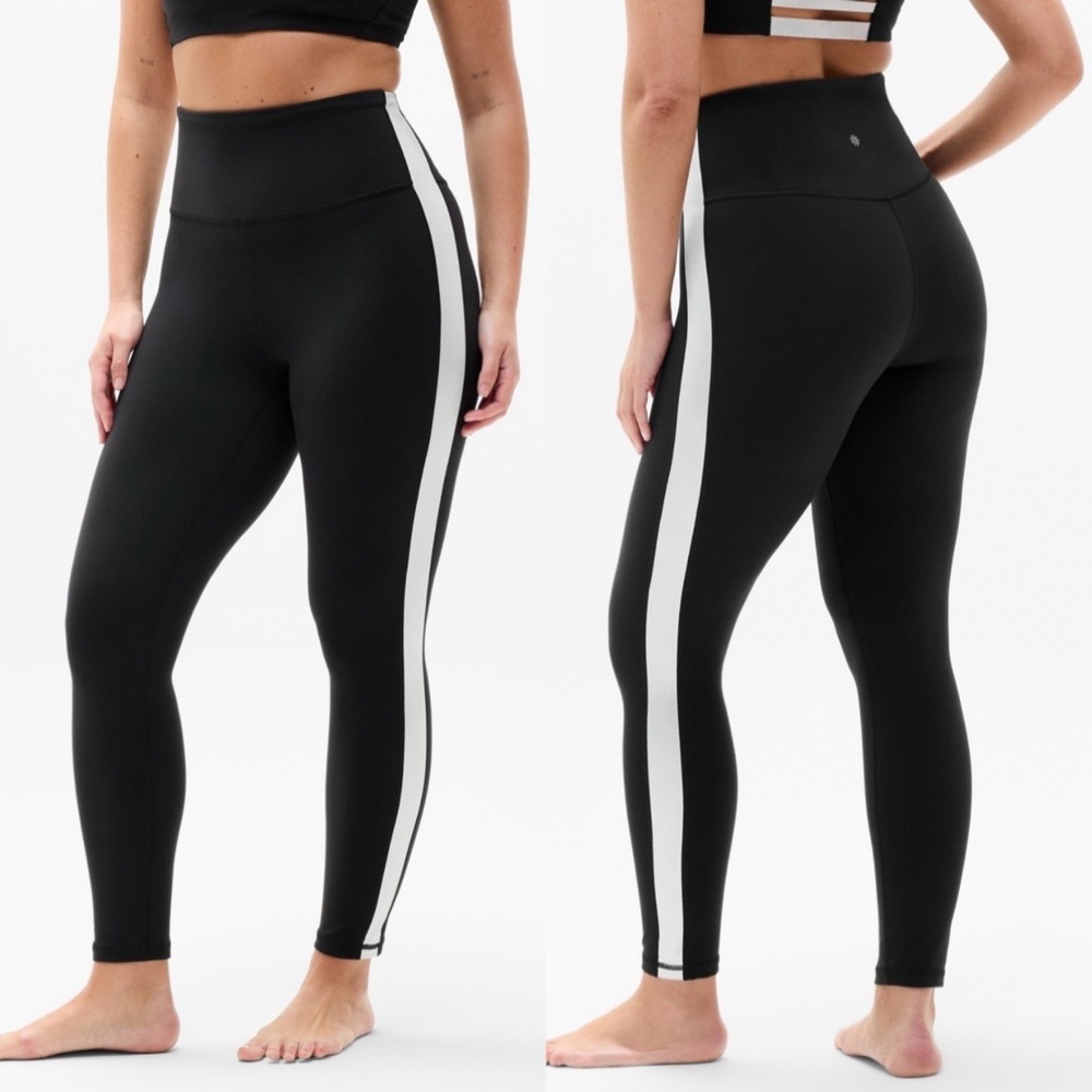 NWT Athleta Elation Ultra High Rise Shine Sport Stripe 7/8 Legging PS